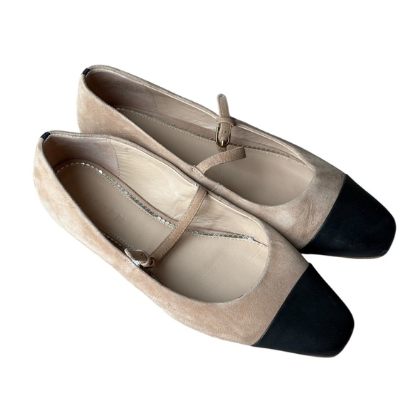 Boden Penelope Mary Jane Flats Shoes Size 39 US 8 Black Tan - Picture 2 of 10